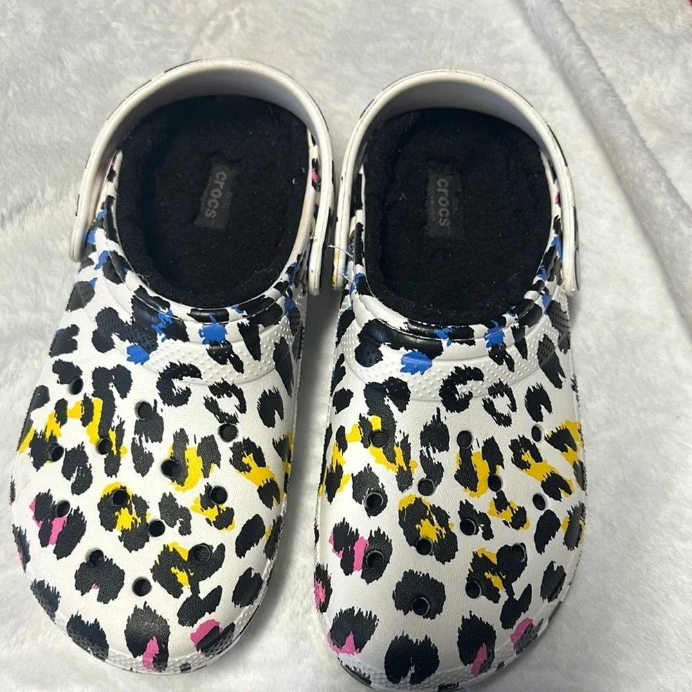 CROCS White and Yellow Slippers Vibrant Comfort